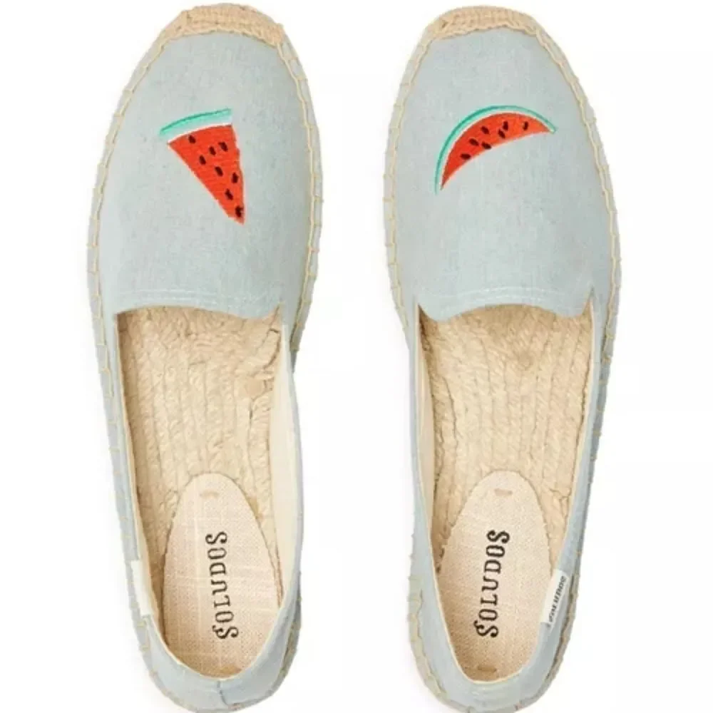 Soludos Watermelon Smoking Slipper Espadrille Flats Size 9